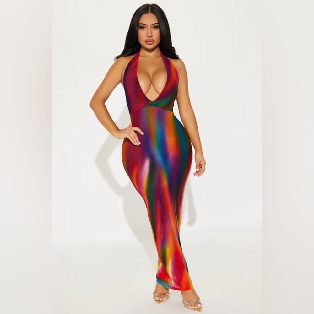 Feel Good Halter Maxi Dress - Multi Color
